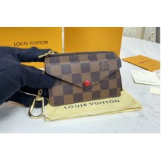Louis Vuitton N60406 Card Holder Recto Verso in Damier Ebene canvas With Red
