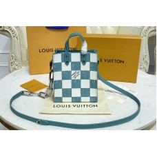 Louis Vuitton N60495 Sac Plat XS bag in Turquoise Cowhide leather Louis Vuitton N60495 Sac Plat XS bag in Turquoise Cowhide leather