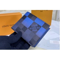 Louis Vuitton N40414 Multiple Wallet in Blue Damier Graphite Giant coated canvas Louis Vuitton N40414 Multiple Wallet in Blue Damier Graphite Giant coated canvas