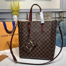 Louis Vuitton N60293 Belmont MM Bag in Damier Ebene canvas With Cherry Berry Leather Louis Vuitton N60293 Belmont MM Bag in Damier Ebene canvas With Cherry Berry Leather