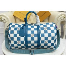 Louis Vuitton N80404 Keepall Bandoulière 45 bag in Teal Cowhide leather Louis Vuitton N80404 Keepall Bandoulière 45 bag in Teal Cowhide leather