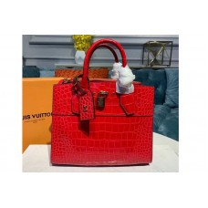 Louis Vuitton N94479 City Steamer PM Bags Red Crocodilien Brillant Leather Louis Vuitton N94479 City Steamer PM Bags Red Crocodilien Brillant Leather