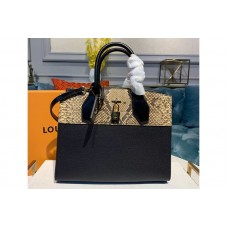 Louis Vuitton N95924 City Steamer MM handbags Black Grained calfskin and python leather Louis Vuitton N95924 City Steamer MM handbags Black Grained calfskin and python leather