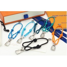 Louis Vuitton Q95864 Silver Lockit X Virgil Abloh Bracelet in Sterling silver and black/Blue/Green/Orange cord Louis Vuitton Q95864 Silver Lockit X Virgil Abloh Bracelet in Sterling silver and black/Blue/Green/Orange cord