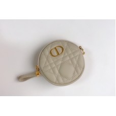 Christian Dior Sini Dior Caro round pouch in Apricot Cannage Lambskin Christian Dior Sini Dior Caro round pouch in Apricot Cannage Lambskin