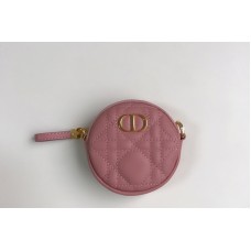 Christian Dior Sini Dior Caro round pouch in Peach Blossom Pink Cannage Lambskin Christian Dior Sini Dior Caro round pouch in Peach Blossom Pink Cannage Lambskin
