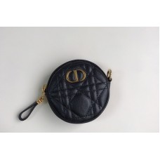 Christian Dior Sini Dior Caro round pouch in Black Cannage Lambskin Christian Dior Sini Dior Caro round pouch in Black Cannage Lambskin