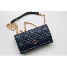 Christian Dior Sior Caro belt pouch With Chain Bag in Black Supple Cannage Calfskin Christian Dior Sior Caro belt pouch With Chain Bag in Black Supple Cannage Calfskin