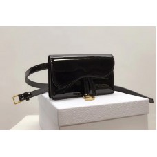 Dior SPL SADDLE BELT CLUTCH IN Black patent calfskin Dior SPL SADDLE BELT CLUTCH IN Black patent calfskin