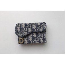 Christian Dior Saddle 5-pocket card holder in Blue Dior Oblique Jacquard Christian Dior Saddle 5-pocket card holder in Blue Dior Oblique Jacquard