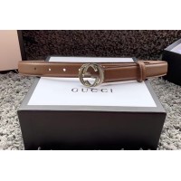 Women&# Gucci 370717 25mm Leather belt with Interlocking Silver G buckle in Caramel Leather Women&# Gucci 370717 25mm Leather belt with Interlocking Silver G buckle in Caramel Leather