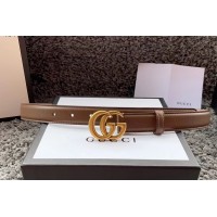 Women&# Gucci 370717 25mm Leather belt with Gold Double G buckle in Caramel Leather Women&# Gucci 370717 25mm Leather belt with Gold Double G buckle in Caramel Leather