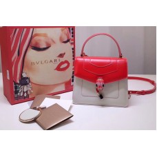 Bvlgari Serpenti Forever Flap Cover Bags Red/White Calf Leather Bvlgari Serpenti Forever Flap Cover Bags Red/White Calf Leather