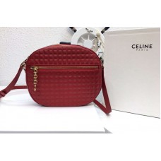 Celine Quilted Calfskin Medium C Charm Bags Red Celine Quilted Calfskin Medium C Charm Bags Red