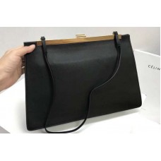 Celine Clasp In Natural Calfskin Crossbody Bags Black Celine Clasp In Natural Calfskin Crossbody Bags Black