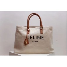 Celine Horizontal Cabas Tote Bags in Canvas with Celine print and calfskin Celine Horizontal Cabas Tote Bags in Canvas with Celine print and calfskin