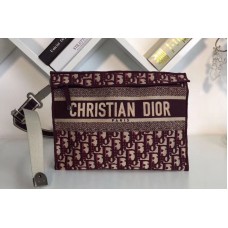 Dior Mlutch bag in burgundy Dior Oblique embroidered canvas Dior Mlutch bag in burgundy Dior Oblique embroidered canvas