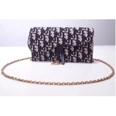 Dior Sblique Saddle long wallet blue Dior Oblique jacquard canvas Dior Sblique Saddle long wallet blue Dior Oblique jacquard canvas