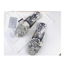 Dior Baby-D Embroidered slippers and Shoes Blue Oblique Embroidered Canvas Dior Baby-D Embroidered slippers and Shoes Blue Oblique Embroidered Canvas