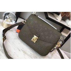 Louis Vuitton M44071 Pochette Metis Bag in Green Monogram empreinte Leather