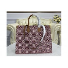 Louis Vuitton M57185 Since 1854 Onthego GM tote bag in Bordeaux Red Jacquard Since 1854 textile