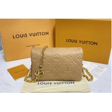 Louis Vuitton m80818 Pochette Coussin Bag in Camel Monogram-embossed lambskin Louis Vuitton m80818 Pochette Coussin Bag in Camel Monogram-embossed lambskin